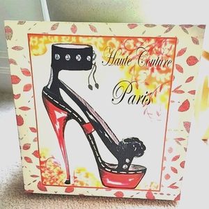Fashion Women's  Haute Culture Paris Stiletto Shoe Decor Canvas 12" x 12"